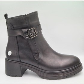 Resim Mammamia D24kb-1435 Siyah Hakiki Deri Topuklu 5cm Kadın Bot Siyah 