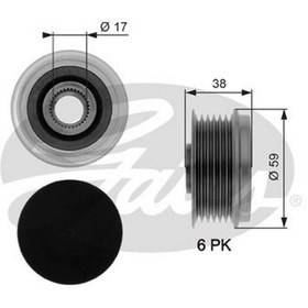 Resim GATES Alternatör Kasnağı Bilyalı [ Fıat Albea, Doblo, Opel 1.3 Jtd (İNA) ] 313105 