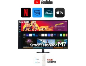 Resim Samsung M7 43'' Wifi Bağlantı 4K Ultra HD HDR10 60hz 4ms (HDmı Type-C) Slim Akıllı Monitör TV 