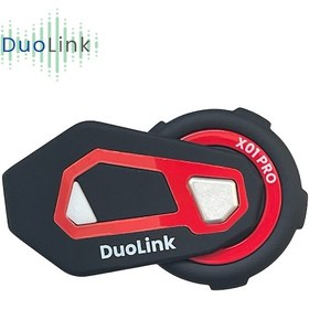 Resim DuoLink X01 Pro İnterkom Bluetooth 6 Kişi Grup Motosiklet Kulaklık Müzik Paylaşımı Kask Intercom Sesli Yanıt 