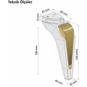 Resim Lüks Salkım Ayak 19 Cm Siyah-altın Mobilya Kanepe Sehpa Tv Ünitesi Koltuk Genç Ve Çocuk Odası Ayağı Siyah 
