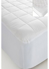 Resim Evony Fitted Kapitoneli 160x200 Cm Çift Kişilik Yatak Koruyucu Çarşaf Beyaz 