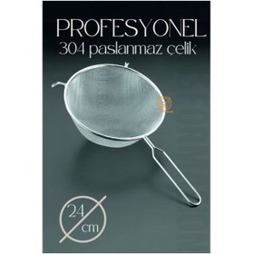 Resim ÖYKÜ VE YİĞİT 24 Cm Süzgeç 304 Paslanmaz Çelik 