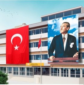 Resim 300x450 Atatürk Posteri Ve Türk Bayrağı Raşel Kumaş-2 Tek Ebat 