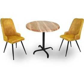 Resim Beymobilya Indigo Werzalit Yuvarlak - Çırağan 2Li Masa Takımı (90 Cm Çap) (520891905) 