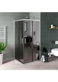 Resim Vesta D100 Kare Duşakabin Parlak Profil Reflekte Aynalı Cam Diğer 