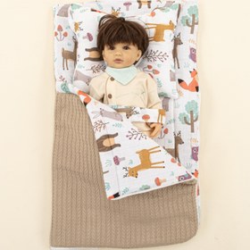 Resim Uyku Tulumu - Baş Şekillendirici Yastık - Taş Örgü - Orman 