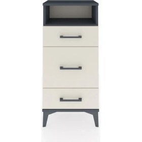 Resim Dienni Arges Komodin Tek Raflı 3 Çekmeceli 44X30X96 Antrasit-Aytaşı 