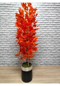 Resim 180 Cm Hazan Çınar Yaprak Yapay Ağaç Şık Darbuka Saksıda Yeşil 