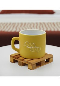 Resim Bk Gift Kişiye Özel İsimli Sarı Renkli Middle Çay & Kahve Fincanı-2, Arkadaşa Hediye, Sevgiliye Hediye, Doğum Günü Hediyesi Kobitmeyencom32504 Bk Gift 