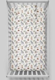 Resim Organik Bebek Boy Lastikli Çarşaf Seti - Doğa Macerası 70 x 130 