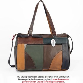 Resim Westbag Hakiki Deri Lüks Kol Omuz Askılı Çapraz Postacı Çok Gözlü Çanta Koyu Çok Renkli 