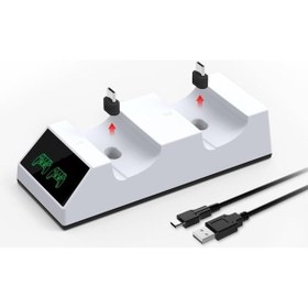 Resim Ps5 Kol Şarj Edici Stand Dock Göstergeli Çift Kol Şarjı Tp5-05... 