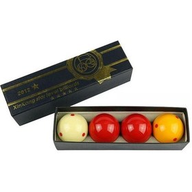 Resim Xinkang Süper Pro Cup Benekli 4 Top Carom Bilardo Top Seti 61.5 Mm 
