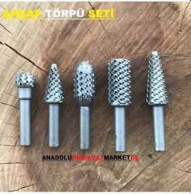 Resim Rotary Ahşap Törpü Seti Ağaç Törpüleme 5 Parça 