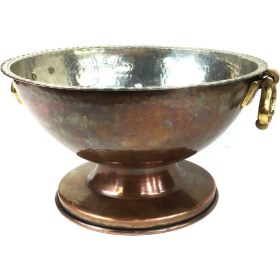 Resim Shark Anatolia Bakır Punch Şerbet Kasesi Antik 27cm 