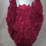 Resim Çekici Şarap Kırmızısı Barok Tarzı Kız Prenses Etek - Sevimli & Bol Kesim Tül Örtü ile, %100 Polyester, Tüm Mevsimler İçin Mükemmel, Kızlar İçin Prenses Elbiseleri 