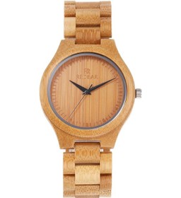 Resim Mufunye Kadınlar İçin Klasik Desenli Ahşap Kordonlu Kol Saati - Hafif Kuru Madde Hareketli Vintage Wristwatch Çok Renkli 