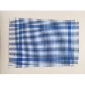 Resim Pamuklu Mavi Renkli Pöti Kareli 4'lü Kurulama Bezi,peçete 