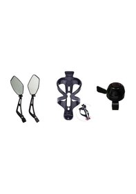 Resim BİSİKLET 3 LÜ AKSESUAR SETİ (ZİL,SULUK KAFESİ,AYNA) Siyah 