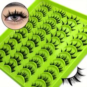 Resim GROINNEYA 20 Çift Manga Kirpikleri 3D Stereoscopic Sahte Kirpikler Cosplay Anime Sahte Kirpikler Uzatma Makyaj 