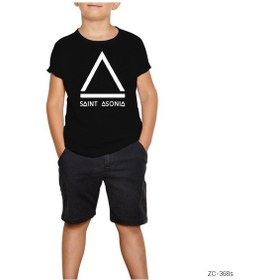 Resim Saint Asonia Siyah Çocuk Tişört Siyah 