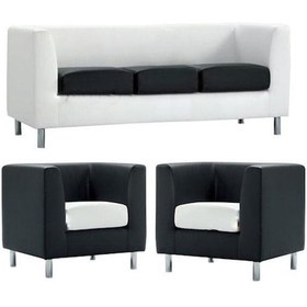 Resim Koltukstilim Laura Üçlü Ofis Koltuk Takımı Siyah 