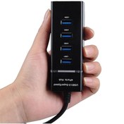 Resim Derwell 4 Port Usb 3.0 Hub Çoğaltıcı Çoklayıcı Swıtch Hızlı Çoklama Dişi Splitter Laptop Bilgisayar Için 