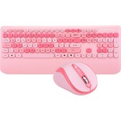 Resim Everest KM-6281 CANDY Renkli Tuşlu Pembe Kablosuz Q Multimedia Klavye + Mouse Set 