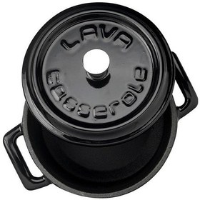 Resim Lava Döküm Mini Tencere Çap Ø 10 Cm. Trendy Serisi - Siyah Siyah 