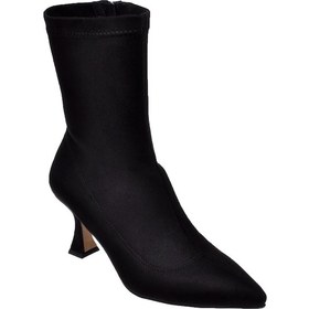 Resim Pullman Streç İnce Topuklu Kadın Bot Pl-396 Siyah Süet Siyah Suet 