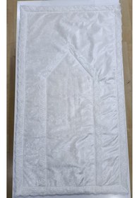 Resim Lamazihome Krem Kadife Seccade Fransız Güpürlü Çeyizlik 