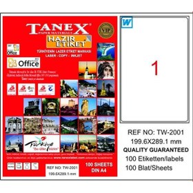 Resim Tanex Laser Etiket 100 YP 199.6x289.1 Laser-Copy-Inkjet TW-2001 