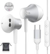 Resim iPhone 16/15 Pro Max için USB C Kulaklıklar Mikrofonlu Kablolu Kulaklıklar Samsung Galaxy S25 S24 Ultra/S23, Ses Kontrolü Stereo Gürültü Önleyici Kablolu Kulaklıklar Google Pixel 9 Pro için 