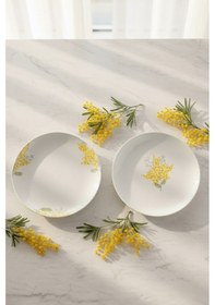 Resim Rakle Mimosa Seramik 4'lü Pasta Tabağı Seti 19 Cm Çok Renkli 