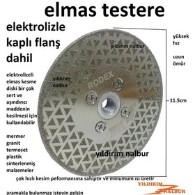 Resim Elmas Testere Flanşlı Mermer Kesici 115 Turbo Elmas Granit Kesme 