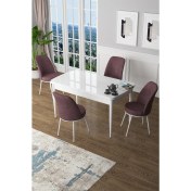 Resim Canisa Concept Canisa Zen Serisi Açılabilir Mdf Beyaz Mutfak Masa Takımı+4 Adet Sandalye (80 x 132 Cm) 