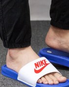 Resim Nike Futura Benassi Slide Blue-white-red Unisex Mavi-beyaz Terlik Tek Bantlı 