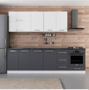 Resim Minar 270 Cm Mutfak Dolabı Beyaz Antrasit 270-A6 Beyaz 