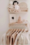 Resim Montessori Raf Ahşap Kitaplık Rafı Çocuk Odası Raf Ikili 40 Cm 