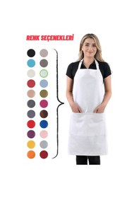 Resim Sevilya Simple Ayar Askılı Mutfak Önlüğü Beyaz 