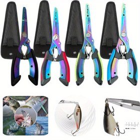 Resim 2 adet - Çok Fonksiyonlu Profesyonel Deniz Balıkçılık Pensesi + Balıkçı Cımbızı, Tatlısu Balığı Kontrol Aracı, Kanca Çıkarıcı, Korozyona Dirençli Dış Mekan Balıkçılık Ekipmanı 
