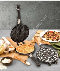 Resim Döküm Waffle Tavası Siyah 