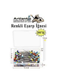Resim Eşarp İğnesi Renkli 300 Lü 1 Paket Türban İğnesi Başörtüsü Toplu İğne Şal Düğün Nikah Nişan Kına Sünnet Takı İğnesi 