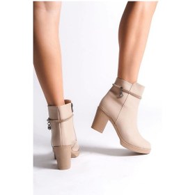 Resim Arıa Fermuarlı Ortopedik Taban Suya Ve Soğuğa Dayanıklı Taşlı Topuklu Kadın Bot Tt Ten Ten 