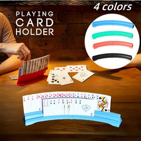 Resim Eller Serbest Oynama Kart Tutucu - Çift Destekli Katlanabilir Kart Rafı - Poker Standı Kolay Oyun Kartları İçin 