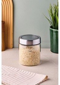 Resim Cassetto 700 Ml Paslanmaz Çelik Kapaklı Borosilikat Cam Kavanoz 10x12 Cm Seffaf Şeffaf 