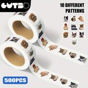 Resim GUTBD Kedi Meme Stickerı - 500 adet Polivinil Klorır Tek Kullanımlı Yapışımı, Parlak Bitirme, Dözensiz Shape - Büyük Bagaj, Gitar, Su Şışesi, Telefon Kapağı, Laptop Dekorasyonu için Ideal 