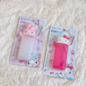 Resim Sanrio Hello Kitty & My Melody Japon Anime Makyaj Organizatörü - Pastel Pembe veya Şeffaf, Taşınabilir Kozmetik Çantası, Kürdanlık, Banyo İçin Sevimli Masa Dekoru Hediyesi, Sanrio Hayranları için, Karakter Temalı, Sağlam Kap, Dekoratif Tasarım, Kawaii Estetiği, Hafif Kozmetik Kutusu, Kawaii Severler 
