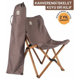 Resim Bag The Joy Ahşap Kahverengi İskelet - Koyu Gri Kılıf Sandalye Koyu Gri 
